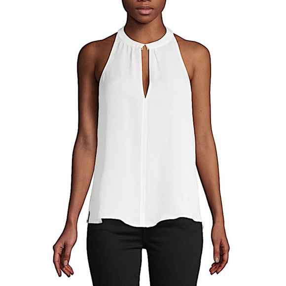 A.L.C. Moran Keyhole Sleeveless Silk Top off white - Picture 2 of 14